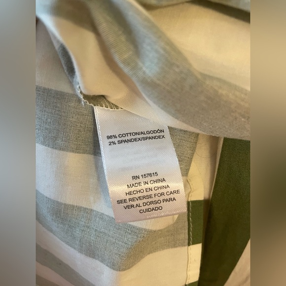 Rachel Zoe Cotton Green and White Striped Midi Dress Size Medium - Picture 7 of 7